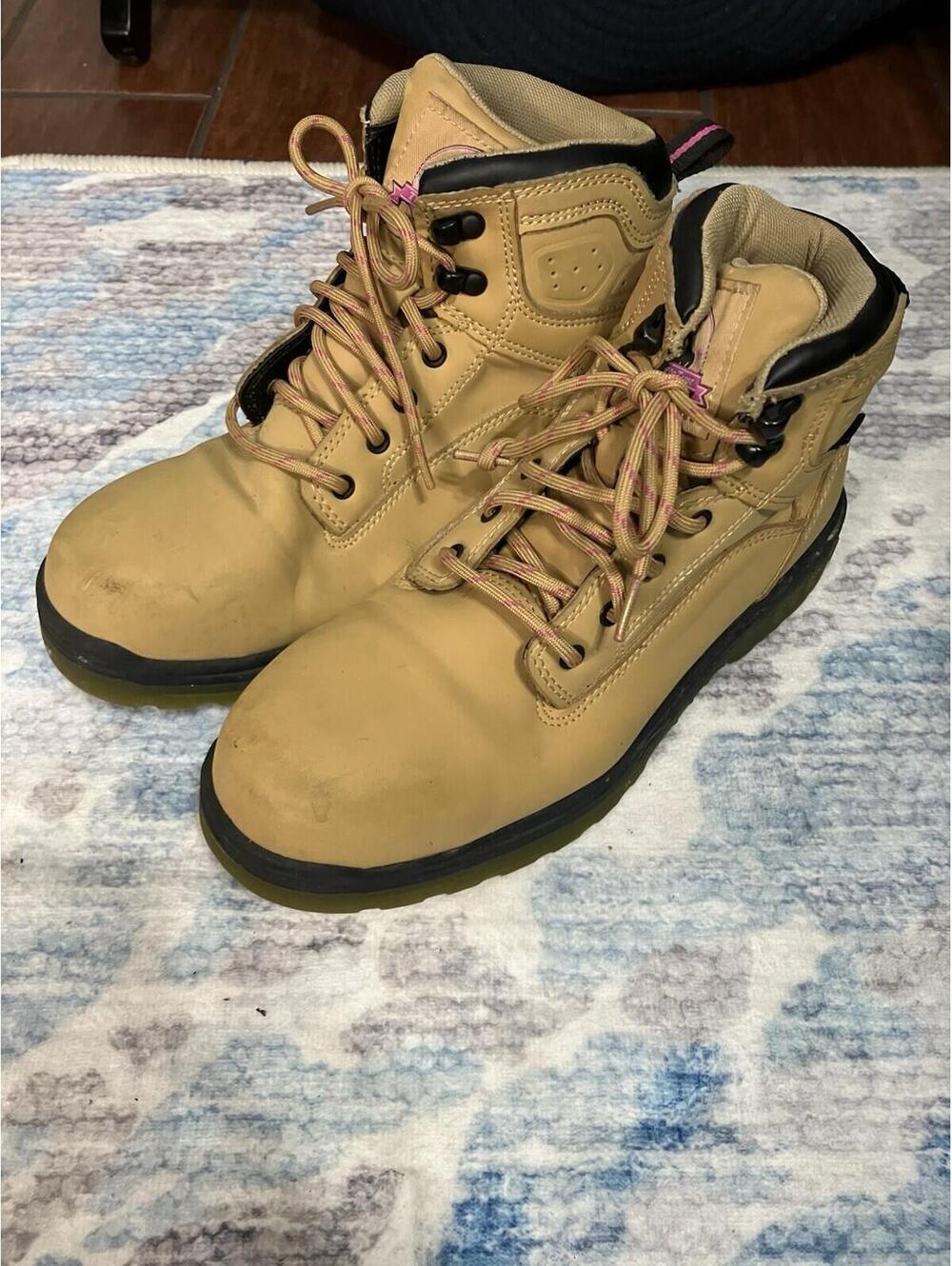BRAHMA FOR HER Women’s Combustion Steel Toe Work Boots In Tan Size 8.5